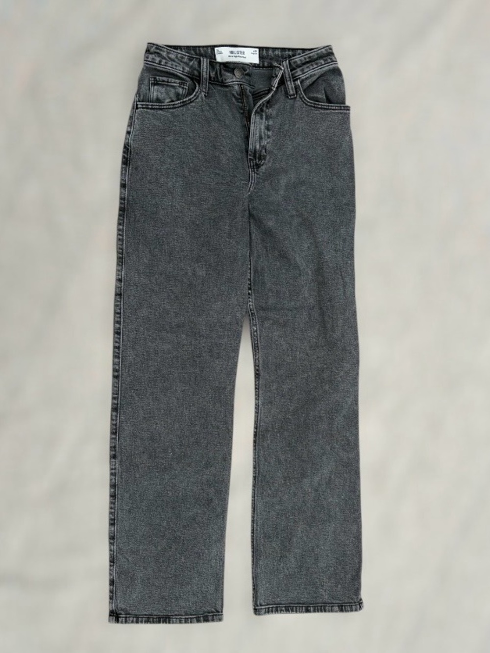 Hollister Ultra High Rise Dad Jeans Washed Black Denim Size 0, w25